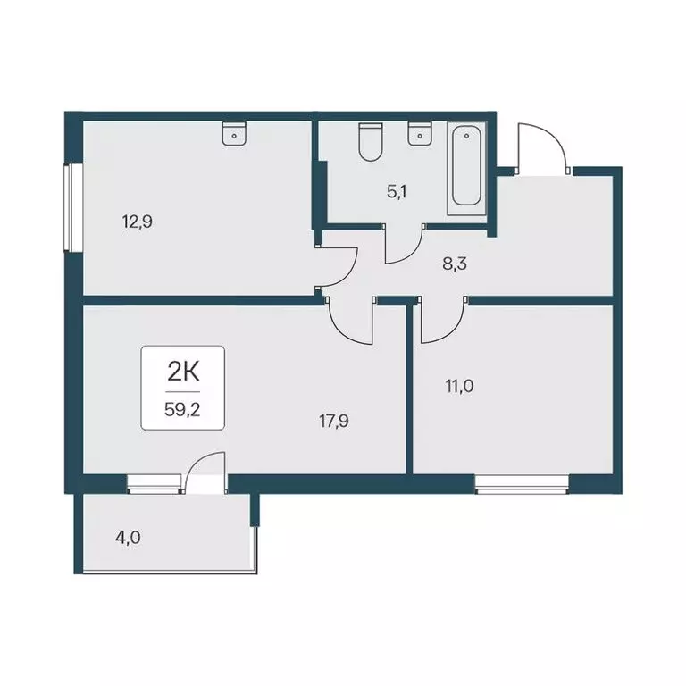 2-комнатная квартира: Новосибирск, Кедровая улица, 80/3 (59.2 м) - Фото 0