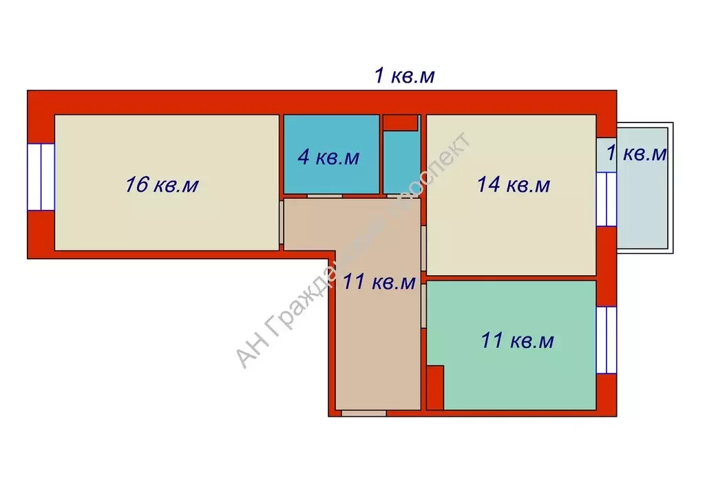 2-комнатная квартира: Шлиссельбург, улица Чекалова, 47 (59 м) - Фото 1