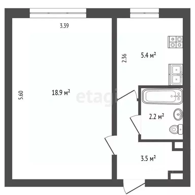 1-к кв. Севастополь ул. Хрусталева, 69 (30.9 м) - Фото 1