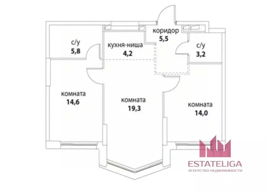 2-к кв. Москва ул. Крузенштерна, 6 (66.6 м) - Фото 0