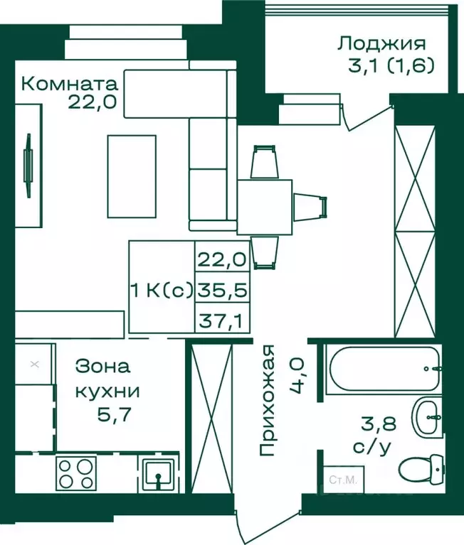 1-к кв. Алтай, Майминский район, с. Майма  (37.1 м) - Фото 0