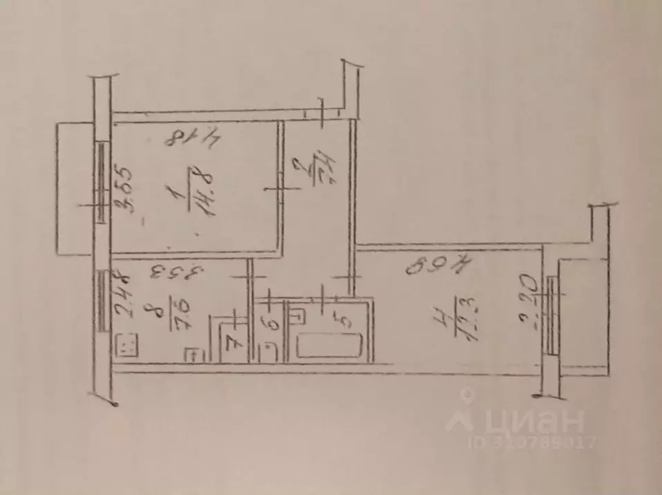 2-к кв. Вологодская область, Вологда Технический пер., 48Б (46.0 м) - Фото 0