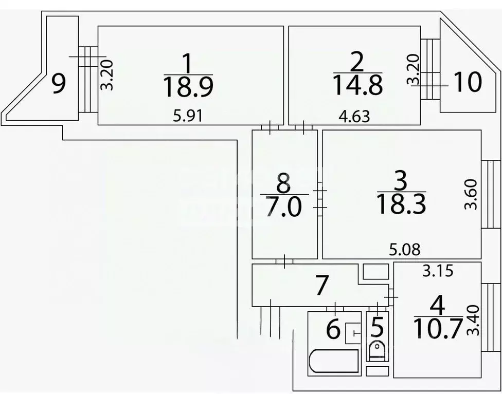 3-к кв. Московская область, Солнечногорск городской округ, Голубое пгт ... - Фото 2