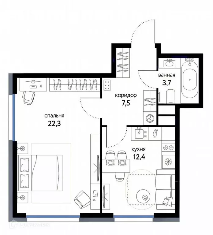 Продаётся 1-к квартира, 46 м - Фото 0