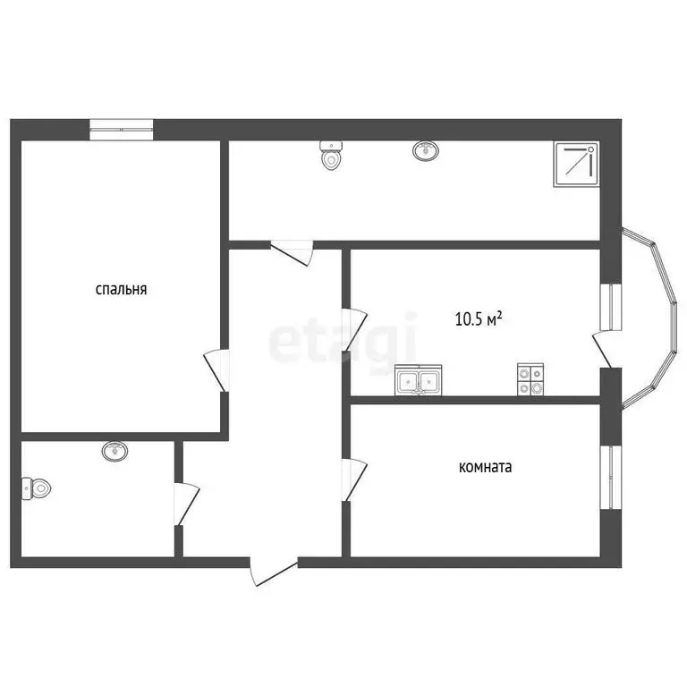 2-комнатная квартира: Нижнекамск, проспект Химиков, 90 (67 м) - Фото 1