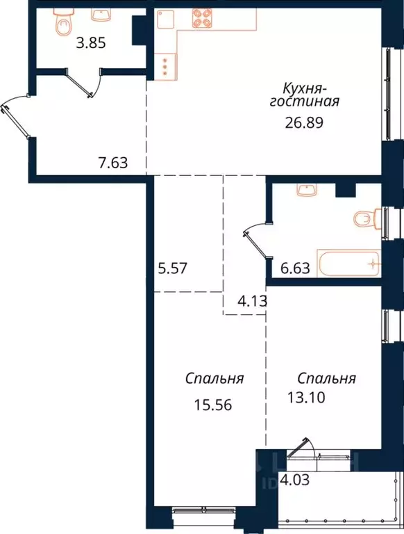 2-к кв. Иркутская область, Иркутск ул. Юрия Левитанского, 16/1 (87.3 ... - Фото 0
