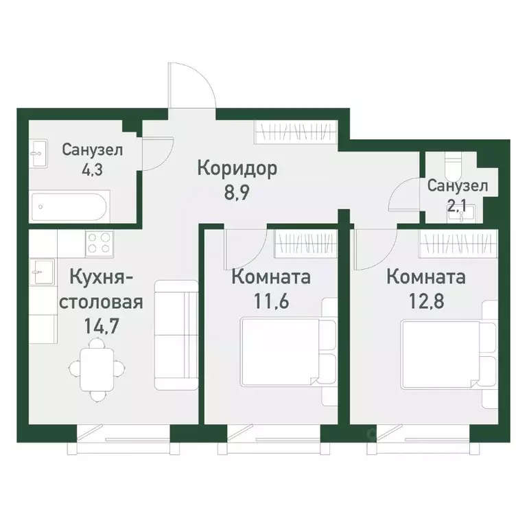 2-к кв. Челябинская область, Челябинский городской округ, пос. ... - Фото 0
