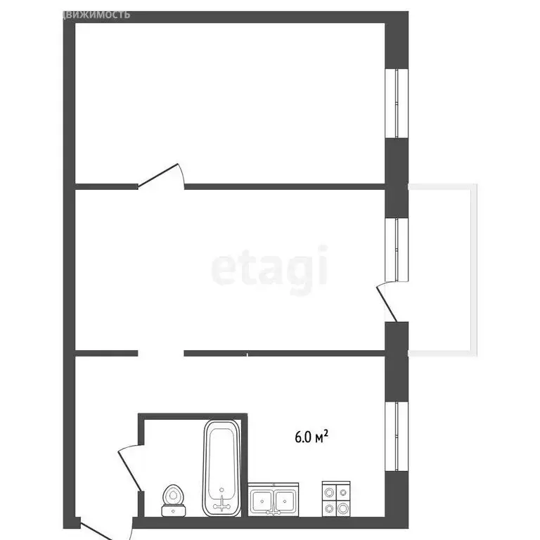 2-комнатная квартира: Ярославль, улица Большие Полянки, 13к2 (45.3 м) - Фото 1