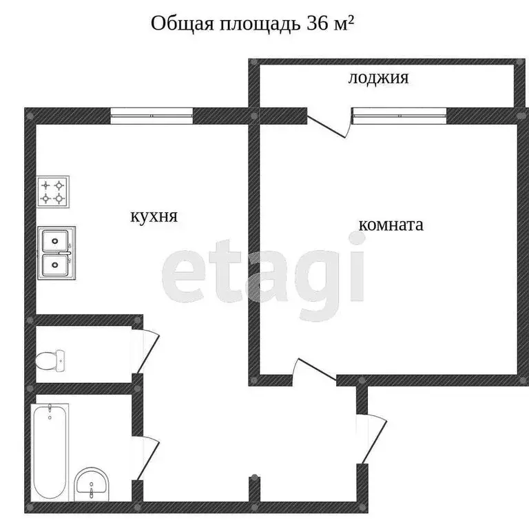 1-комнатная квартира: Миасс, улица Инструментальщиков, 3А (39 м) - Фото 1