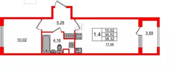 Продаётся 1-к квартира, 36.52 м - Фото 1