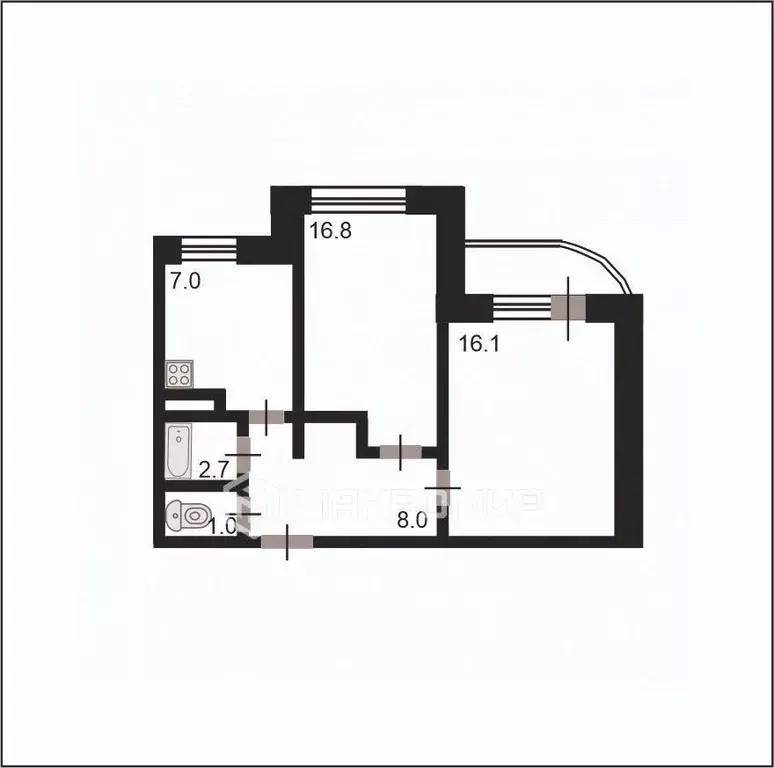 2-к кв. Санкт-Петербург Моравский пер., 7К1 (52.5 м) - Фото 1