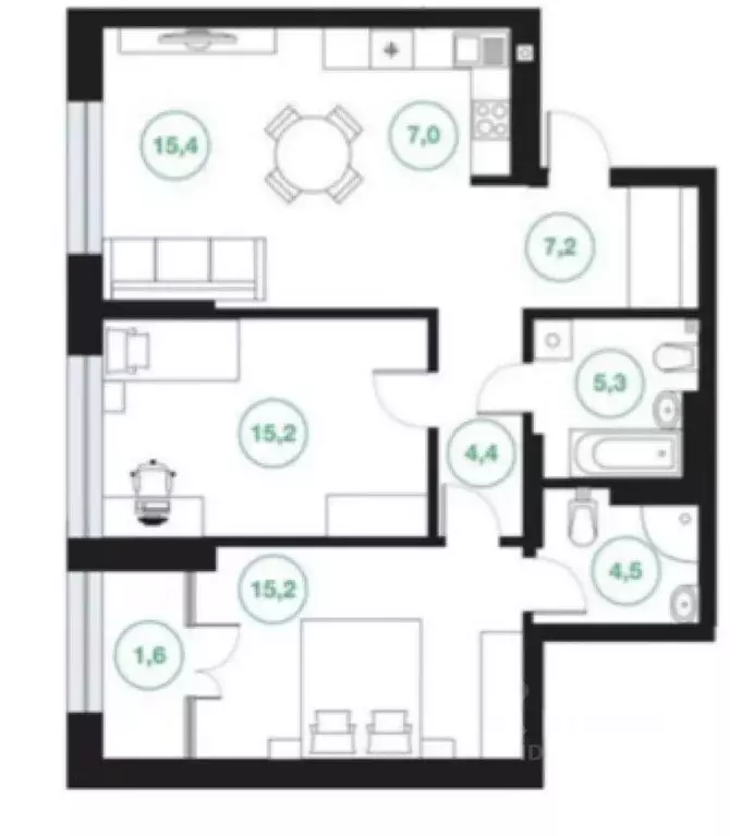 3-к кв. Башкортостан, Уфа ул. Подполковника Недошивина, 7 (79.4 м) - Фото 1