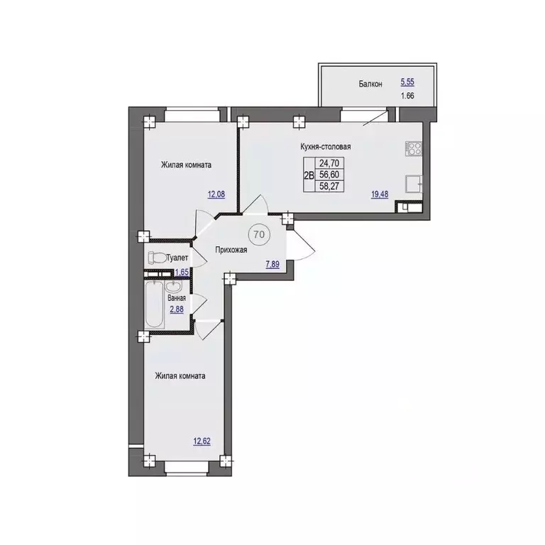 2-к кв. Псковская область, Псковский район, Завеличенская волость, д. ... - Фото 1