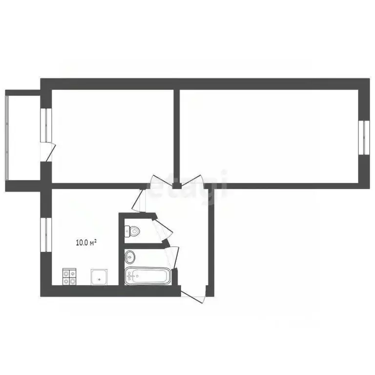 2-к кв. Тюменская область, Тюмень ул. Баумана, 111 (49.5 м) - Фото 1