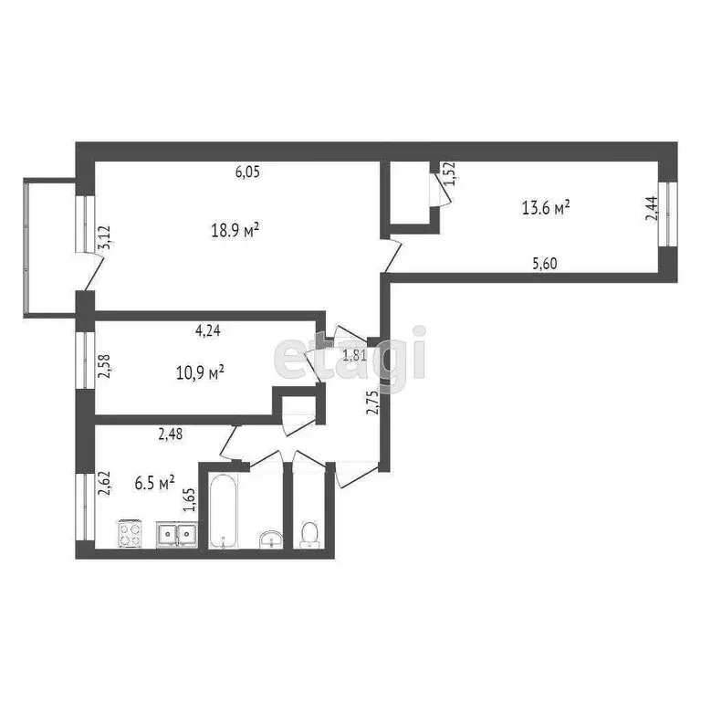 3-комнатная квартира: Улан-Удэ, проспект Строителей, 34 (64.8 м) - Фото 1