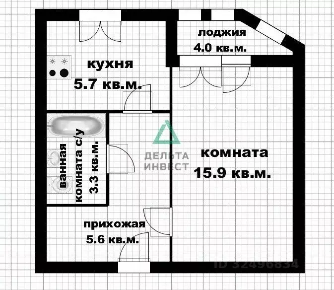 1-к кв. Башкортостан, Уфа ул. Софьи Перовской, 11/1 (32.5 м) - Фото 2