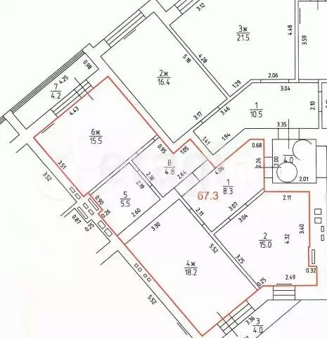 2-к. квартира, 75,5 м, 1/9 эт. - Фото 0