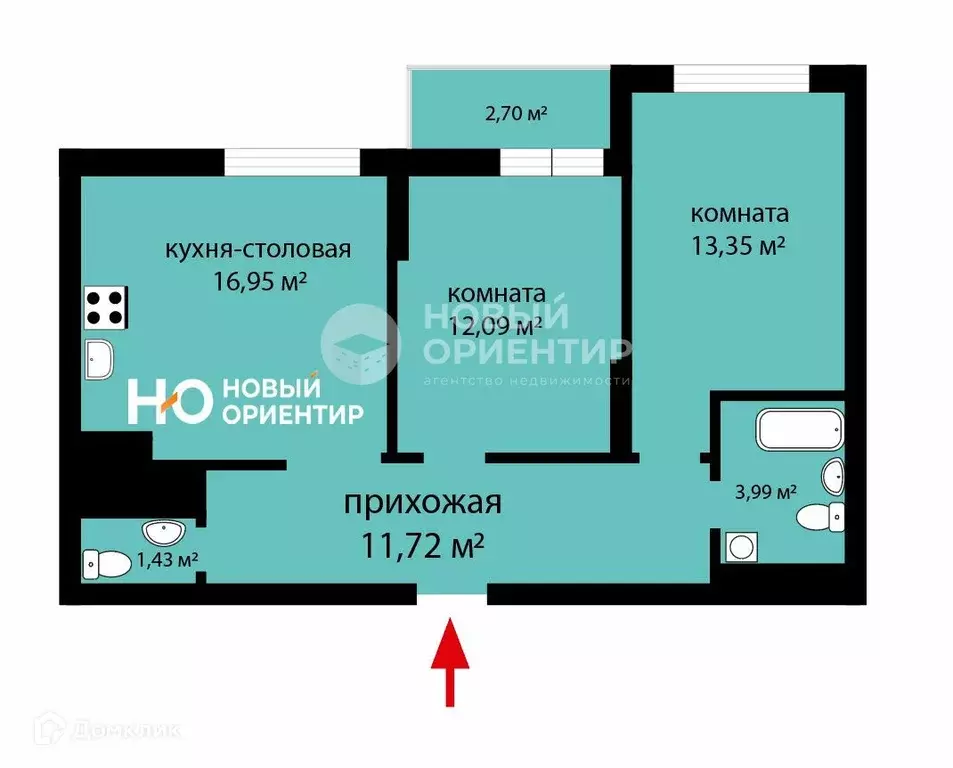 Продаётся 2-к квартира, 62.2 м - Фото 1