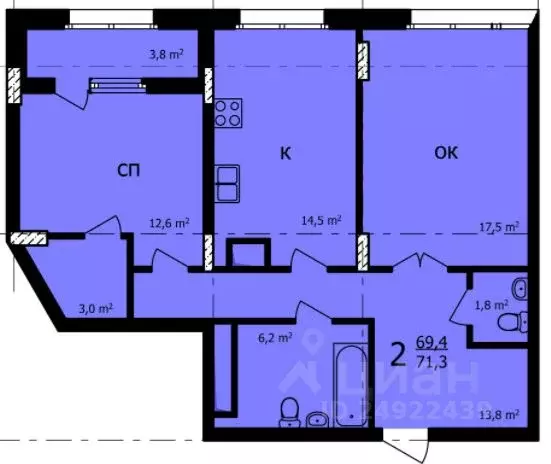 1-к кв. Нижегородская область, Нижний Новгород ул. Владимира ... - Фото 1