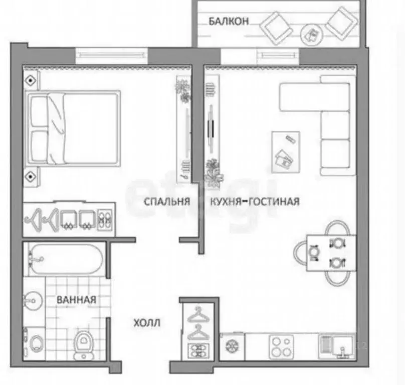 2-к кв. Татарстан, Казань ул. Рашида Нежметдинова, 11к5 (36.0 м) - Фото 0