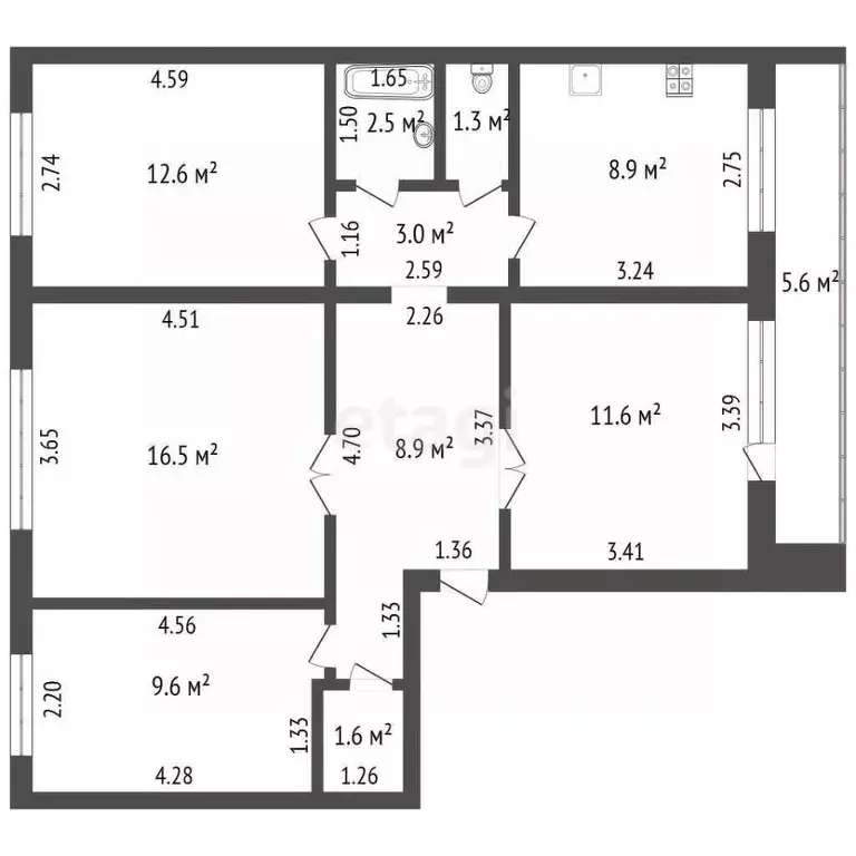 4-к кв. Тамбовская область, Тамбовский муниципальный округ, Новая Ляда ... - Фото 2