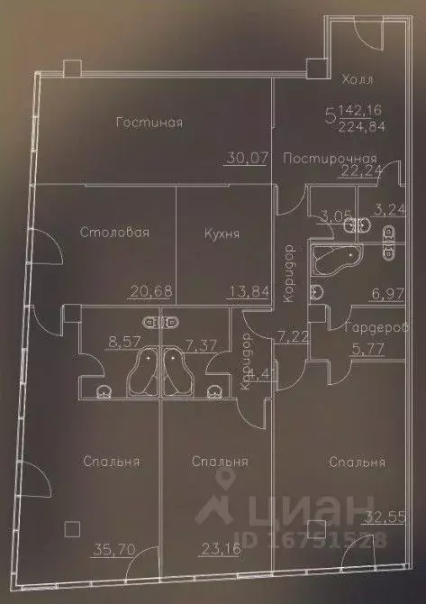 4-к кв. Воронежская область, Воронеж ул. Куколкина, 18 (234.7 м) - Фото 0