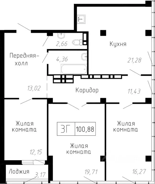 3-к кв. Приморский край, Владивосток ул. Мусоргского, 74к1 (101.4 м) - Фото 0