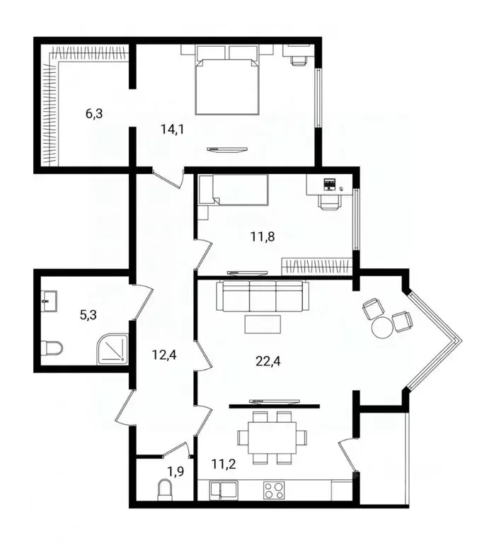 3-к кв. Ростовская область, Батайск ул. Северный Массив, 1 (85.4 м) - Фото 1