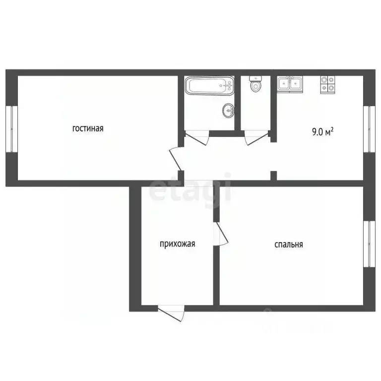 2-к кв. Ямало-Ненецкий АО, Муравленко ул. Муравленко, 23 (51.3 м) - Фото 2