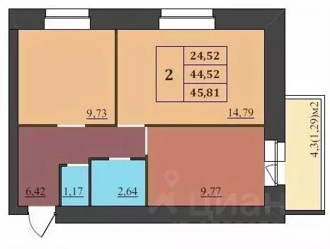 2-к кв. Ярославская область, Ярославль Северный жилрайон, 15-й мкр,  ... - Фото 1