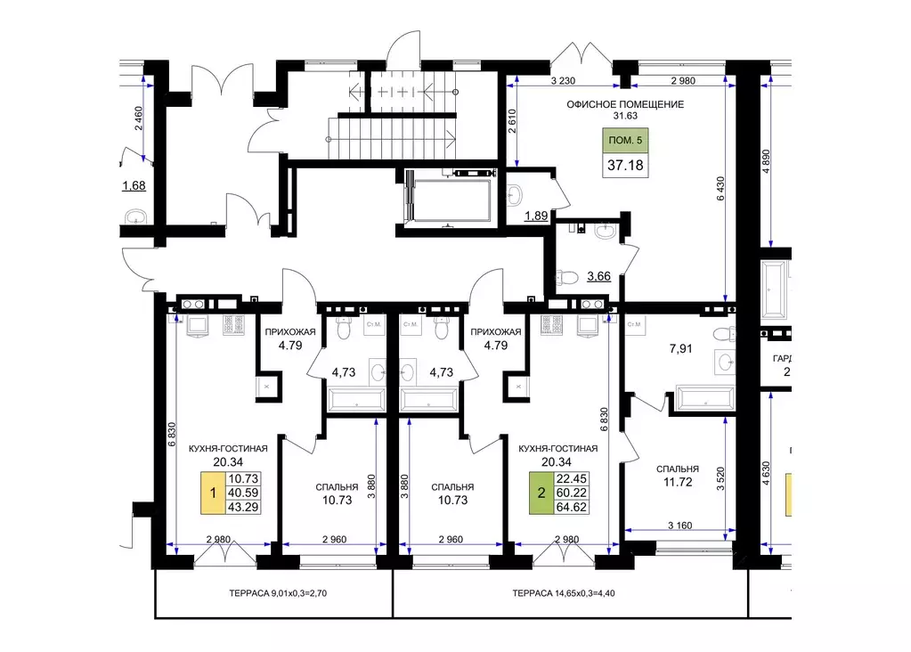1-к кв. Калининградская область, Гурьевск Включи жилой комплекс (43.29 ... - Фото 2