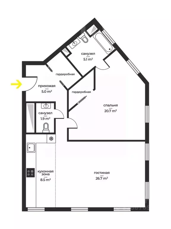 2-к кв. Москва Серебрянический пер., 8 (69.9 м) - Фото 1