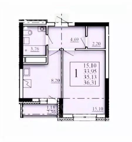 1-к кв. Башкортостан, Уфа Затон-Восточный жилрайон, Паруса жилой ... - Фото 0