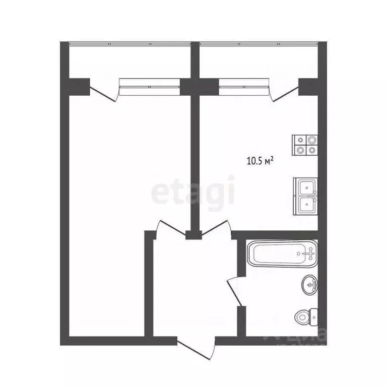 1-к кв. Краснодарский край, Анапа ул. Омелькова, 93 (40.9 м) - Фото 2