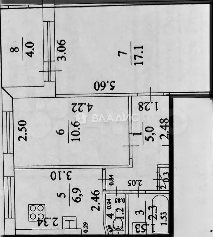 2-к. квартира, 43,4 м, 5/9 эт. - Фото 0