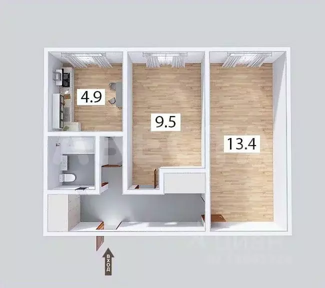 2-к кв. Омская область, Омск Крутая Горка мкр, ул. Силина, 11 (39.0 м) - Фото 2