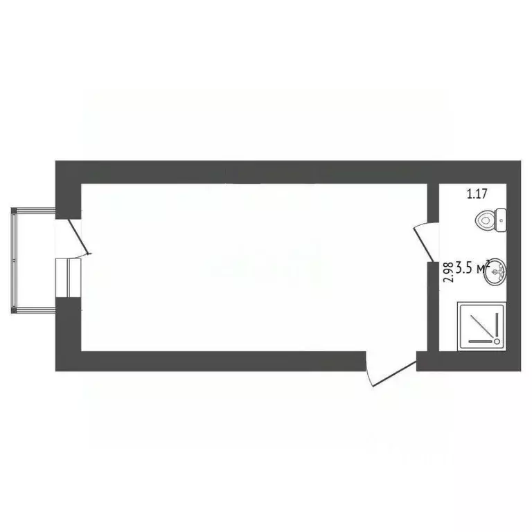 Студия Кемеровская область, Кемерово Советский просп., 43 (22.0 м) - Фото 2