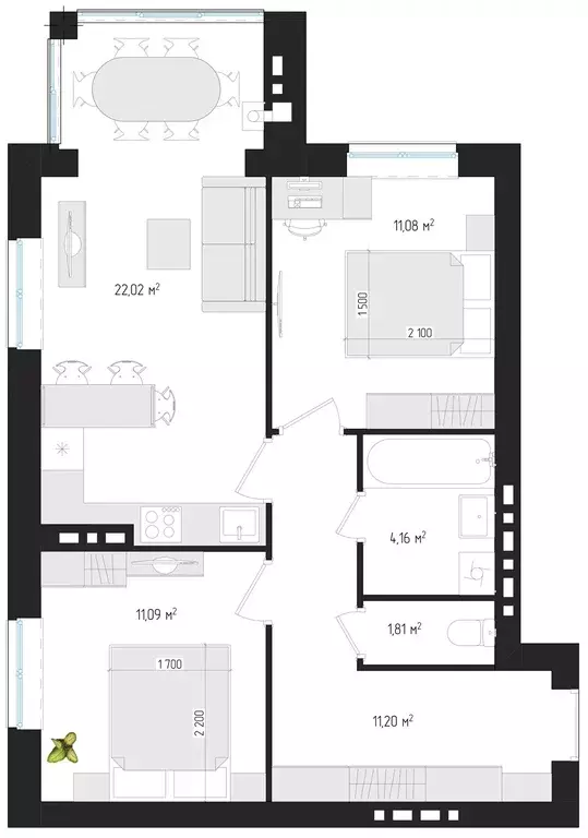 Продаётся 2-к квартира, 60.2 м - Фото 1