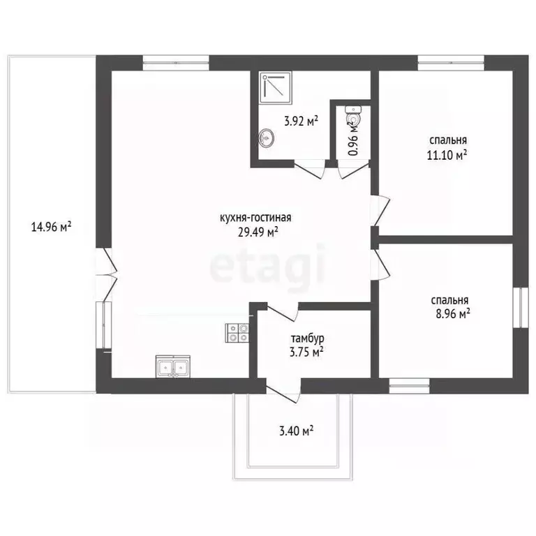 Дом в Крым, Судак муниципальный округ, с. Лесное ул. 18 Мая (59 м) - Фото 2