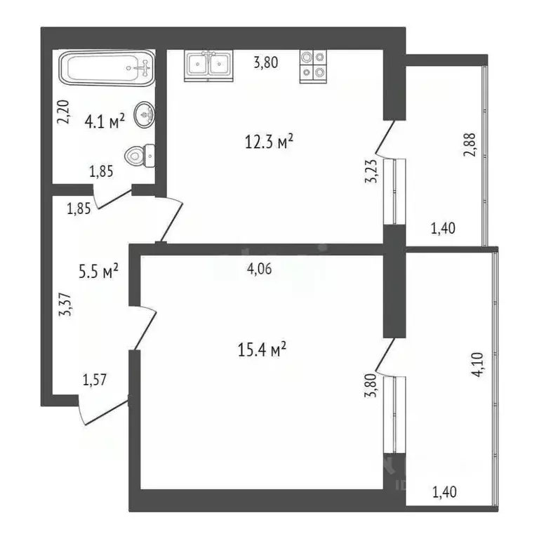 1-к кв. Севастополь ул. Челнокова, 12/3 (43.8 м) - Фото 2