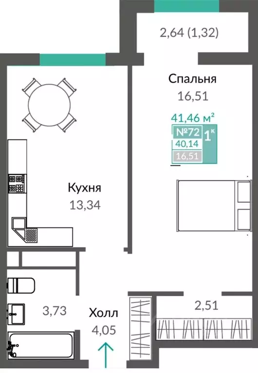 1-к кв. Крым, Симферополь просп. Александра Суворова (41.46 м) - Фото 0