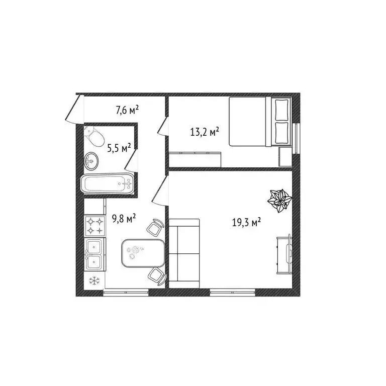 2-комнатная квартира: Новосибирск, улица Объединения, 24 (55.4 м) - Фото 1