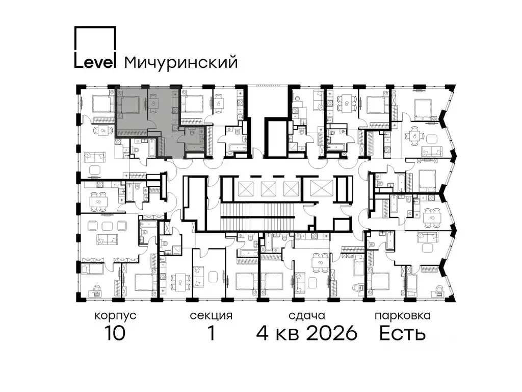 1-к кв. Москва Левел Мичуринский жилой комплекс, к10 (33.9 м) - Фото 1