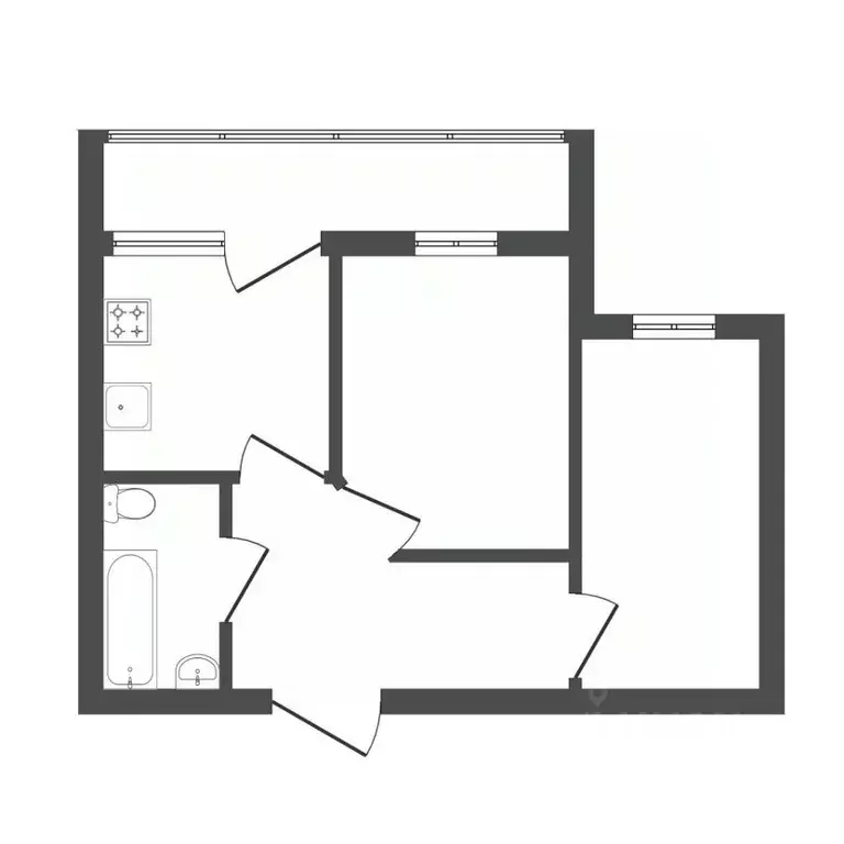 2-к кв. Тюменская область, Тюмень Ялуторовская ул., 27 (47.1 м) - Фото 2