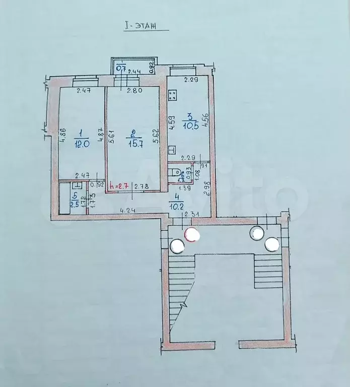 2-к. квартира, 52,5 м, 1/3 эт. - Фото 0