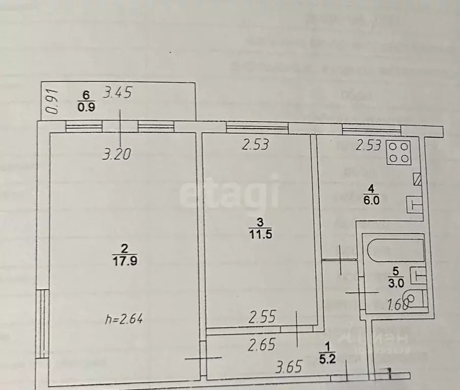 2-к кв. Татарстан, Казань Гвардейская ул., 35а (43.6 м) - Фото 1