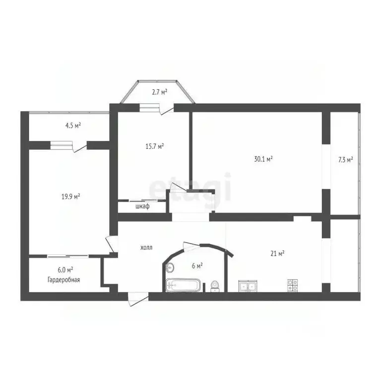 3-к кв. Самарская область, Самара просп. Карла Маркса, 55 (110.0 м) - Фото 2