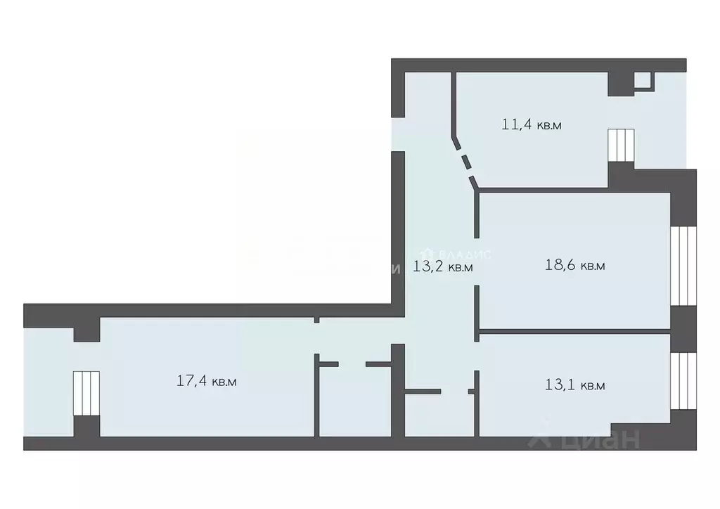 3-к кв. Рязанская область, Рязань Вишневая ул., 21к1 (81.0 м) - Фото 1