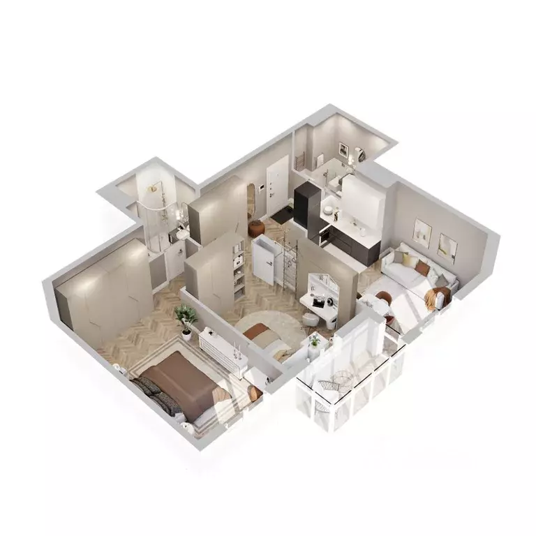 2-к кв. Ханты-Мансийский АО, Сургут Игоря Киртбая ул., 1А (69.53 м) - Фото 2