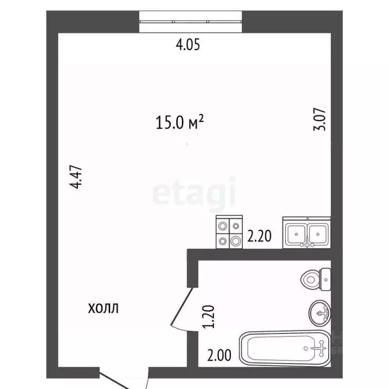 Студия Калининградская область, Гурьевский муниципальный округ, пос. ... - Фото 2